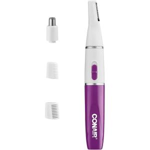 imageConair GIRLBOMB Allin1 Facial Hair Trimmer for Women  9 Piece Kit with 2 Dermablades  Perfect for Face EarNose and Eyebrows  BatteryPoweredWhite