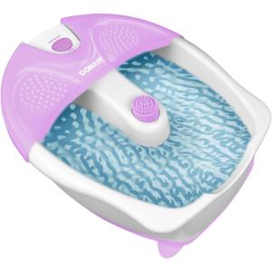 imageConair Soothing Pedicure Foot Spa Bath with Soothing Vibration Massage Deep Basin Relaxing Foot Massager with Jets PinkWhitePink