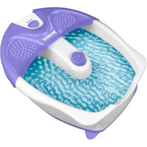 imageConair Soothing Pedicure Foot Spa Bath with Soothing Vibration Massage Deep Basin Relaxing Foot Massager with Jets PinkWhitePurple
