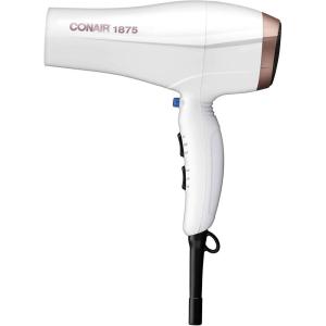 imageConair Double Ceramic Hair Dryer with Diffuser  Blow Dryer with Ionic Conditioning  Includes Diffuser and Concentrator  Amazon ExclusiveWhite
