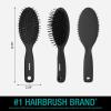 imageConair Men Hair Brush  Mens Hairbrush for Everyday Brushing Nylon Bristles Cushion Brush  Brush for All Hair Types  Slate GrayBlack