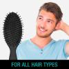 imageConair Men Hair Brush  Mens Hairbrush for Everyday Brushing Nylon Bristles Cushion Brush  Brush for All Hair Types  Slate GrayBlack