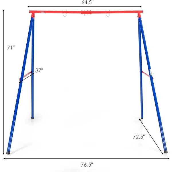 INFANS 2 Seat Swing Stand, 550 lbs Heavy Duty Metal Swing Frame, Extra Large A-Frame Swing Stand for Kids and Adult Indoor Outdoor Activity Backyard Playground