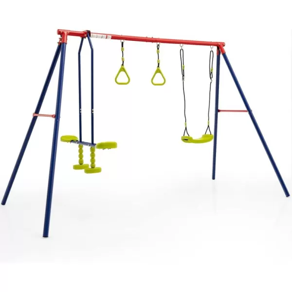 INFANS 2 Seat Swing Stand, 550 lbs Heavy Duty Metal Swing Frame, Extra Large A-Frame Swing Stand for Kids and Adult Indoor Outdoor Activity Backyard Playground