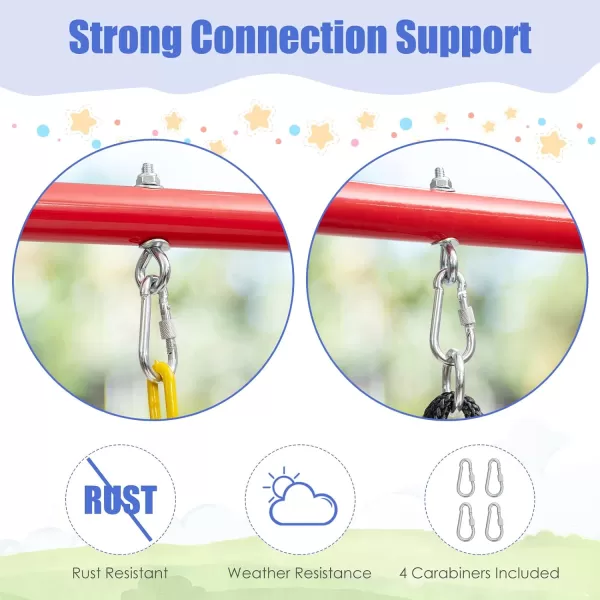 INFANS 2 Seat Swing Stand, 550 lbs Heavy Duty Metal Swing Frame, Extra Large A-Frame Swing Stand for Kids and Adult Indoor Outdoor Activity Backyard Playground