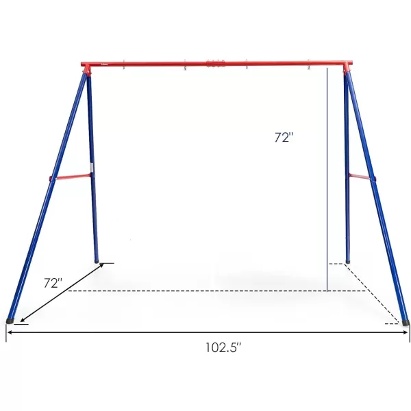 INFANS 2 Seat Swing Stand, 550 lbs Heavy Duty Metal Swing Frame, Extra Large A-Frame Swing Stand for Kids and Adult Indoor Outdoor Activity Backyard Playground