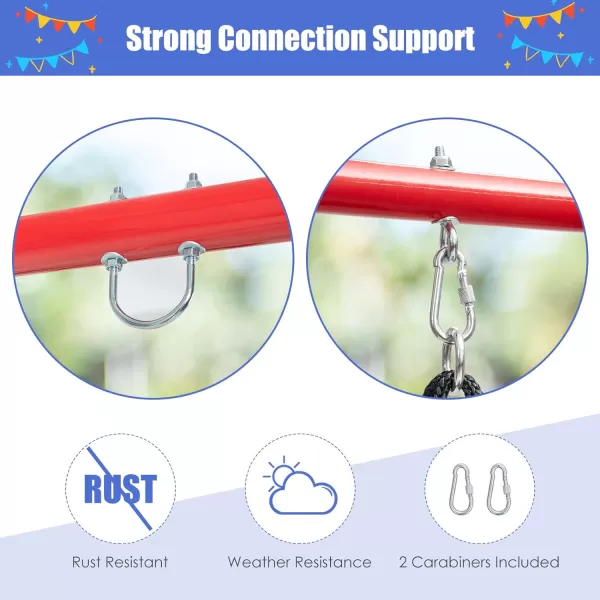 INFANS 2 Seat Swing Stand, 550 lbs Heavy Duty Metal Swing Frame, Extra Large A-Frame Swing Stand for Kids and Adult Indoor Outdoor Activity Backyard Playground