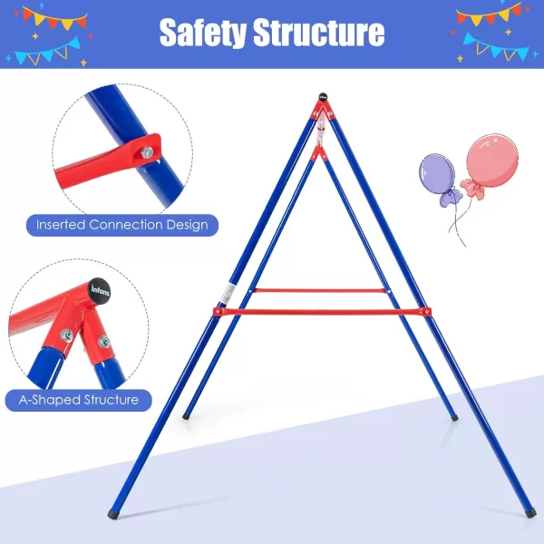 INFANS 2 Seat Swing Stand, 550 lbs Heavy Duty Metal Swing Frame, Extra Large A-Frame Swing Stand for Kids and Adult Indoor Outdoor Activity Backyard Playground