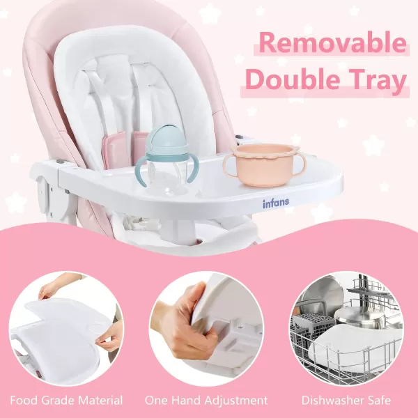 INFANS 3 in 1 Baby High Chair, Electric Baby Swing, Infant Dining Booster Seat with Remote Control One-Hand Removable Tray Double Cushion, Multifunction Highchair for Toddlers