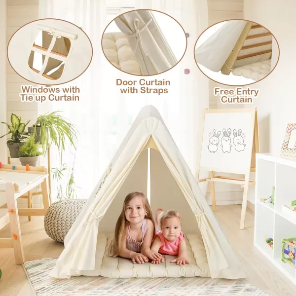 INFANS 4 in 1 Arch Climbing Toys for Toddlers, Montessori Wooden Arch Climber Ladder Structure and Rocker with Cushion Pad, Waldorf Children Indoor Gym Learning Playset for Kids Boys Girls Colourful