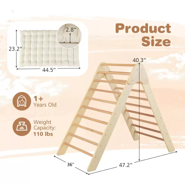INFANS 4 in 1 Arch Climbing Toys for Toddlers, Montessori Wooden Arch Climber Ladder Structure and Rocker with Cushion Pad, Waldorf Children Indoor Gym Learning Playset for Kids Boys Girls Colourful
