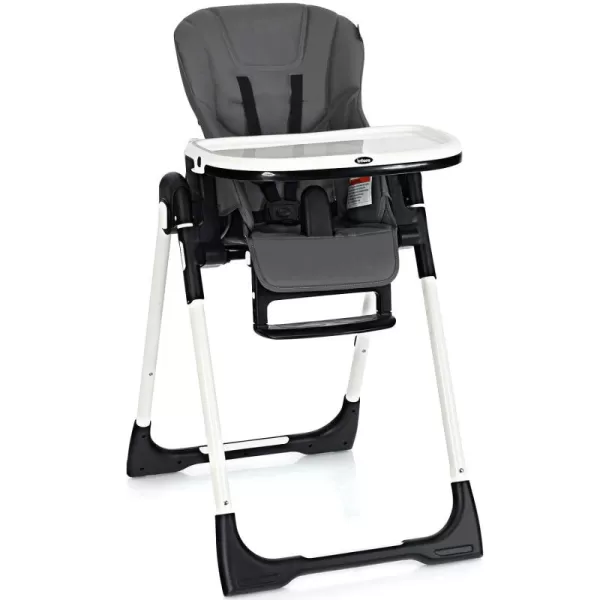 INFANS High Chair for Babies &amp; Toddlers, Foldable Highchair with Multiple Adjustable Backrest, Footrest and Seat Height, Removable Tray, Detachable PU Leather Cushion, Built-in Rear Wheels 