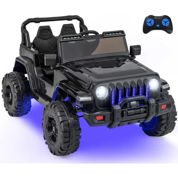 INFANS Kids Ride on Car Truck with 2.4G Remote Control, 12V Battery Powered Electric Cars for Kids w/3 Speeds, Battery Display, LED Lights, Safety Belt, Music &amp; Horn, Bluetooth/FM/USB 