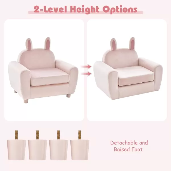 INFANS Kids Sofa, Children Armrest Chair with Sturdy Wood Construction and Dutch Velvet, Upholstered Toddler Armchair Couch Furniture for Nursery Kindergarten Playroom Preschool, Gift for Girls