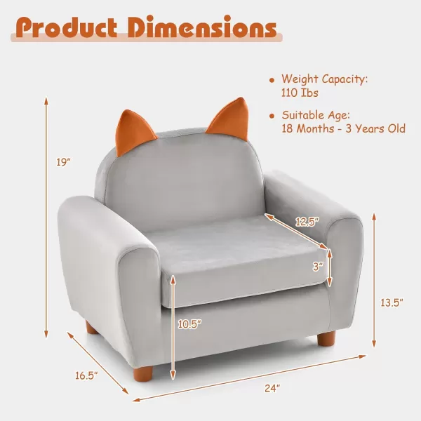 INFANS Kids Sofa, Children Armrest Chair with Sturdy Wood Construction and Dutch Velvet, Upholstered Toddler Armchair Couch Furniture for Nursery Kindergarten Playroom Preschool, Gift for Girls