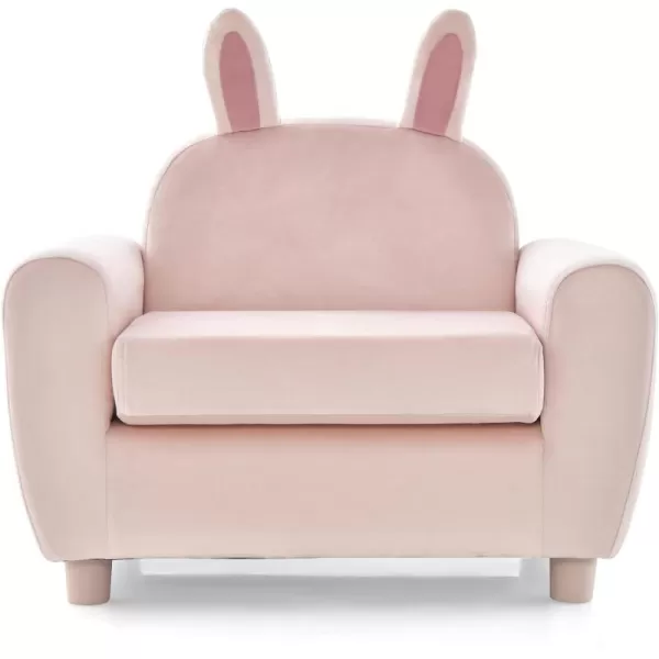 INFANS Kids Sofa, Children Armrest Chair with Sturdy Wood Construction and Dutch Velvet, Upholstered Toddler Armchair Couch Furniture for Nursery Kindergarten Playroom Preschool, Gift for Girls