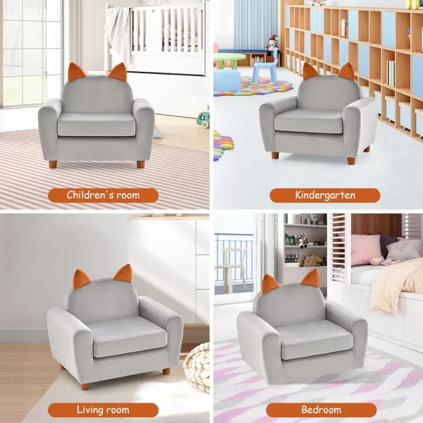 INFANS Kids Sofa, Children Armrest Chair with Sturdy Wood Construction and Dutch Velvet, Upholstered Toddler Armchair Couch Furniture for Nursery Kindergarten Playroom Preschool, Gift for Girls