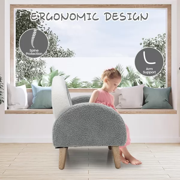INFANS Kids Sofa, Toddler Armchair with Solid Wooden Frame Anti-Tipping Design Plush Fabric, Upholstered Children Chair for Kindergarten Playroom Preschool, Gift for Boys Girls, Toddler Couch
