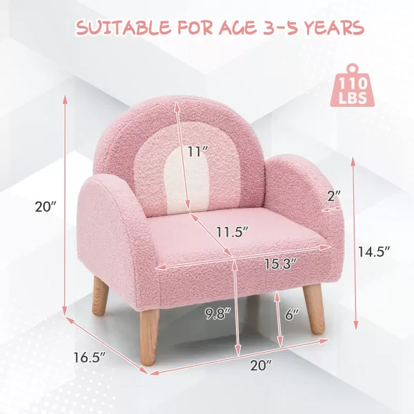 INFANS Kids Sofa, Toddler Armchair with Solid Wooden Frame Anti-Tipping Design Plush Fabric, Upholstered Children Chair for Kindergarten Playroom Preschool, Gift for Boys Girls, Toddler Couch