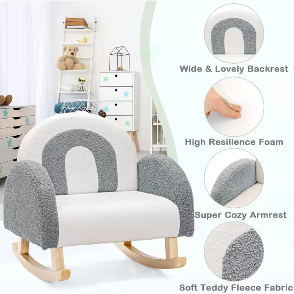 INFANS Kids Sofa, Toddler Armchair with Solid Wooden Frame Anti-Tipping Design Plush Fabric, Upholstered Children Chair for Kindergarten Playroom Preschool, Gift for Boys Girls, Toddler Couch