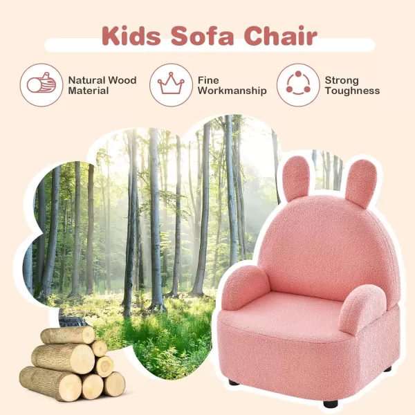 INFANS Kids Sofa, Toddler Armchair with Solid Wooden Frame Anti-Tipping Design Plush Fabric, Upholstered Children Chair for Kindergarten Playroom Preschool, Gift for Boys Girls, Toddler Couch
