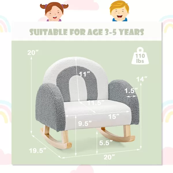 INFANS Kids Sofa, Toddler Armchair with Solid Wooden Frame Anti-Tipping Design Plush Fabric, Upholstered Children Chair for Kindergarten Playroom Preschool, Gift for Boys Girls, Toddler Couch