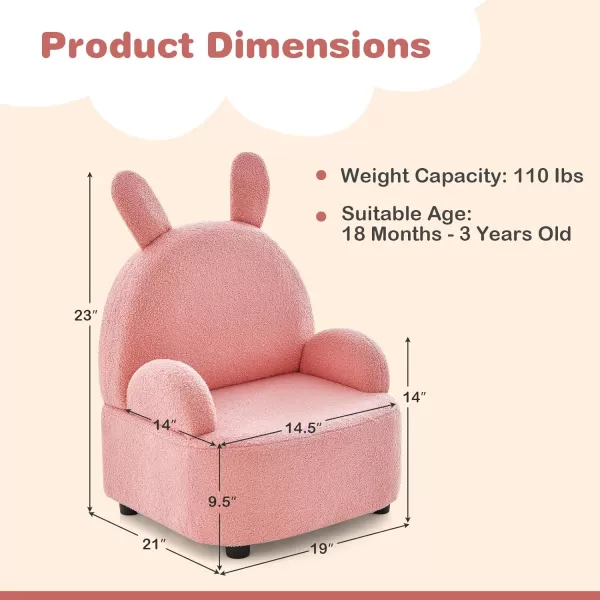 INFANS Kids Sofa, Toddler Armchair with Solid Wooden Frame Anti-Tipping Design Plush Fabric, Upholstered Children Chair for Kindergarten Playroom Preschool, Gift for Boys Girls, Toddler Couch