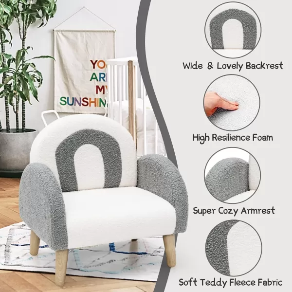 INFANS Kids Sofa, Toddler Armchair with Solid Wooden Frame Anti-Tipping Design Plush Fabric, Upholstered Children Chair for Kindergarten Playroom Preschool, Gift for Boys Girls, Toddler Couch