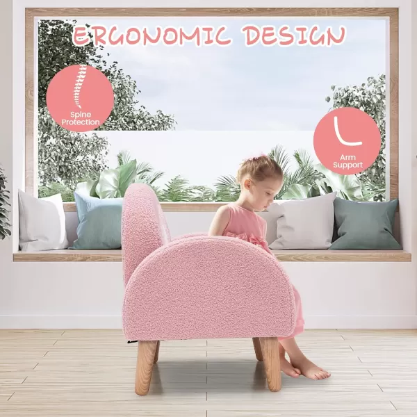INFANS Kids Sofa, Toddler Armchair with Solid Wooden Frame Anti-Tipping Design Plush Fabric, Upholstered Children Chair for Kindergarten Playroom Preschool, Gift for Boys Girls, Toddler Couch