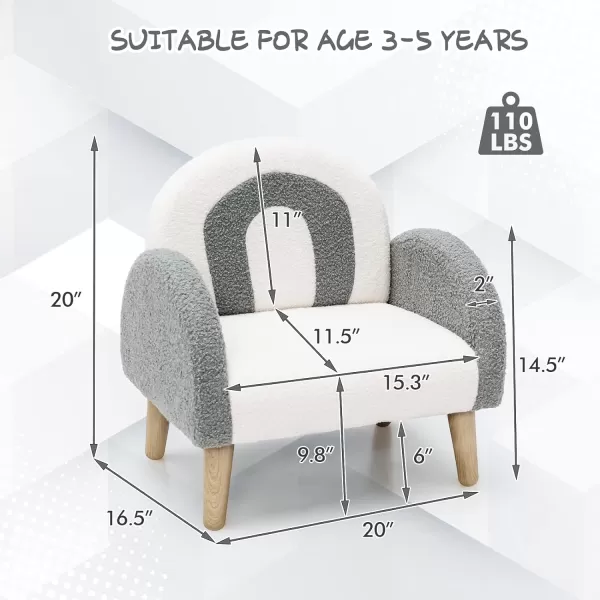 INFANS Kids Sofa, Toddler Armchair with Solid Wooden Frame Anti-Tipping Design Plush Fabric, Upholstered Children Chair for Kindergarten Playroom Preschool, Gift for Boys Girls, Toddler Couch