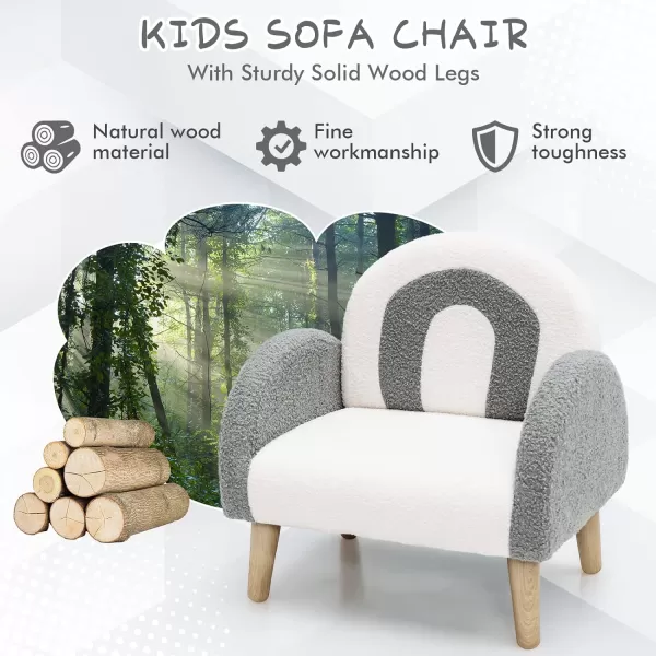INFANS Kids Sofa, Toddler Armchair with Solid Wooden Frame Anti-Tipping Design Plush Fabric, Upholstered Children Chair for Kindergarten Playroom Preschool, Gift for Boys Girls, Toddler Couch