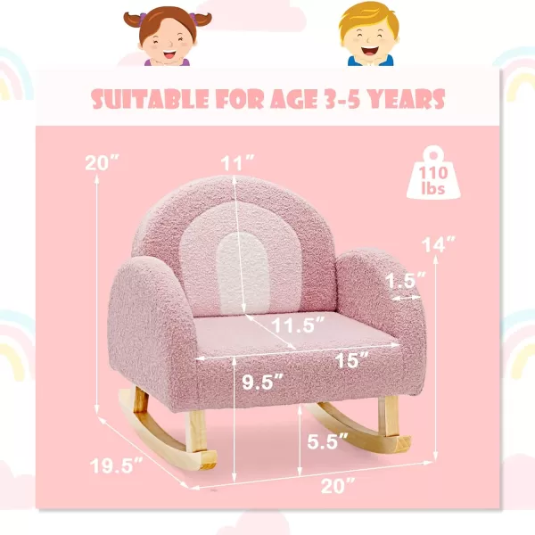 INFANS Kids Sofa, Toddler Armchair with Solid Wooden Frame Anti-Tipping Design Plush Fabric, Upholstered Children Chair for Kindergarten Playroom Preschool, Gift for Boys Girls, Toddler Couch