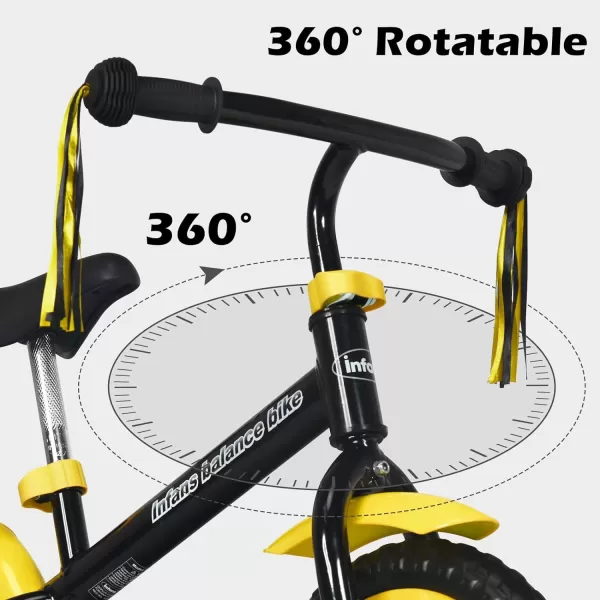INFANS Balance Bike for 2, 3, 4, 5 Years Old - Beginner Training Bicycle with 10"/12" Airless Eva Tires, Adjustable Handlebar &amp; Seat, Carbon Steel, No Pedal, First Sport Bike