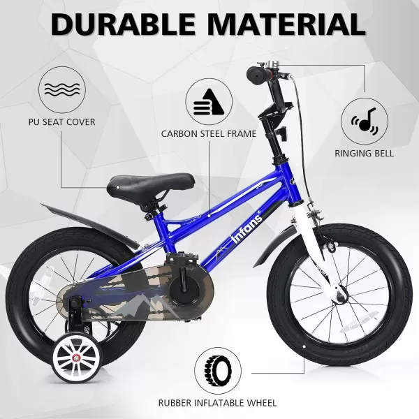 INFANS Kids Bike 14 16 18 Inch with 95% Assembled, Adjustable Seat, Balance or Training Wheels, Coaster Brake, Toddler Children Bicycle for 4 to 8 Years Old Boys Girls