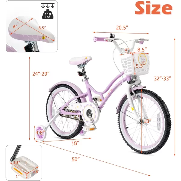 INFANS Kids Bike 14 16 18 Inch with 95% Assembled, Adjustable Seat, Balance or Training Wheels, Coaster Brake, Toddler Children Bicycle for 4 to 8 Years Old Boys Girls
