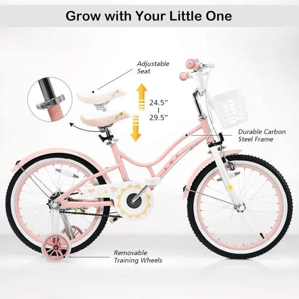 INFANS Kids Bike 14 16 18 Inch with 95% Assembled, Adjustable Seat, Balance or Training Wheels, Coaster Brake, Toddler Children Bicycle for 4 to 8 Years Old Boys Girls