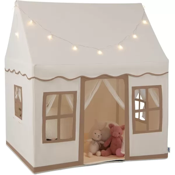 INFANS Kids Play Tent with Washable Mat, Anti-Trip Large Playhouse Toys with 2 Doors for Children Boys Girls, Indoor Outdoor Princess Tents Castle for Toddlers