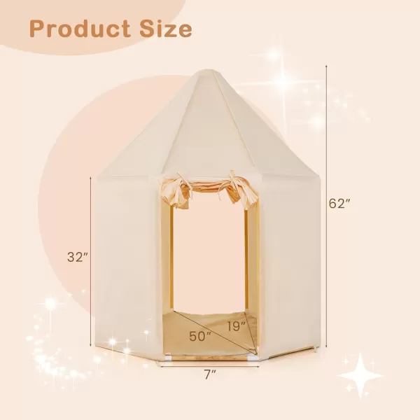 INFANS Kids Play Tent with Washable Mat, Anti-Trip Large Playhouse Toys with 2 Doors for Children Boys Girls, Indoor Outdoor Princess Tents Castle for Toddlers
