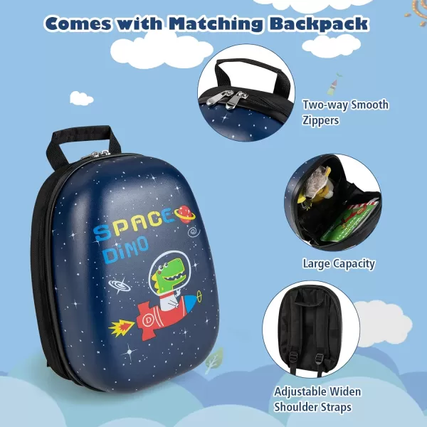 INFANS Luggage Set, 12’’ Travel Backpack and 16’’ Carry on Suitcase with Rolling Spinner Wheels, 2 Pcs Trolley Case Gift