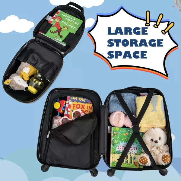 INFANS Luggage Set, 12’’ Travel Backpack and 16’’ Carry on Suitcase with Rolling Spinner Wheels, 2 Pcs Trolley Case Gift