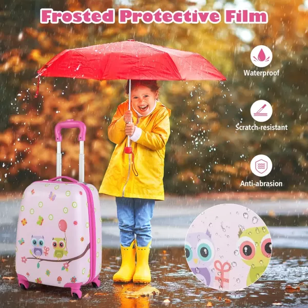 INFANS Luggage Set, 12’’ Travel Backpack and 16’’ Carry on Suitcase with Rolling Spinner Wheels, 2 Pcs Trolley Case Gift