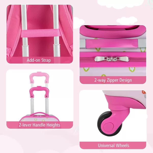 INFANS Luggage Set, 12’’ Travel Backpack and 16’’ Carry on Suitcase with Rolling Spinner Wheels, 2 Pcs Trolley Case Gift