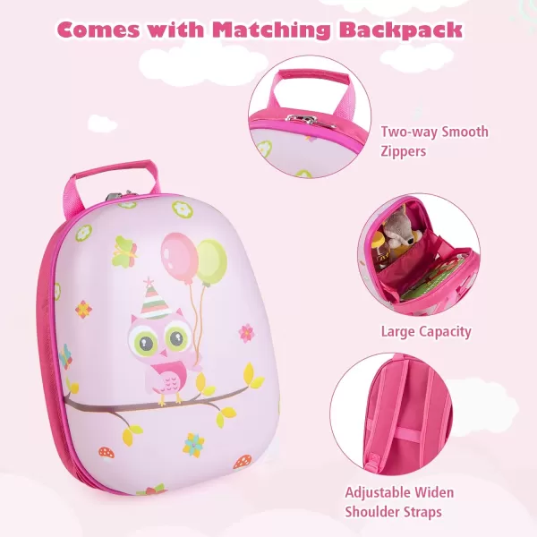 INFANS Luggage Set, 12’’ Travel Backpack and 16’’ Carry on Suitcase with Rolling Spinner Wheels, 2 Pcs Trolley Case Gift