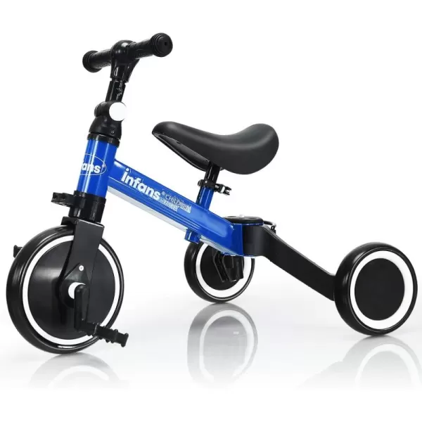 INFANS Kids Tricycles with 3 Wheels, Folding Rider Trike for Toddler 1-4 Years Old, Baby Balance Training Bike Perfect as Boys Girls Walking Bicycle with Detachable Pedal 