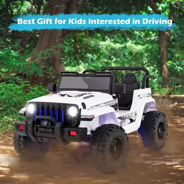 INFANS Kids Ride on Car Truck with 2.4G Remote Control, 12V Battery Powered Electric Cars for Kids w/3 Speeds, Battery Display, LED Lights, Safety Belt, Music &amp; Horn, Bluetooth/FM/USB 