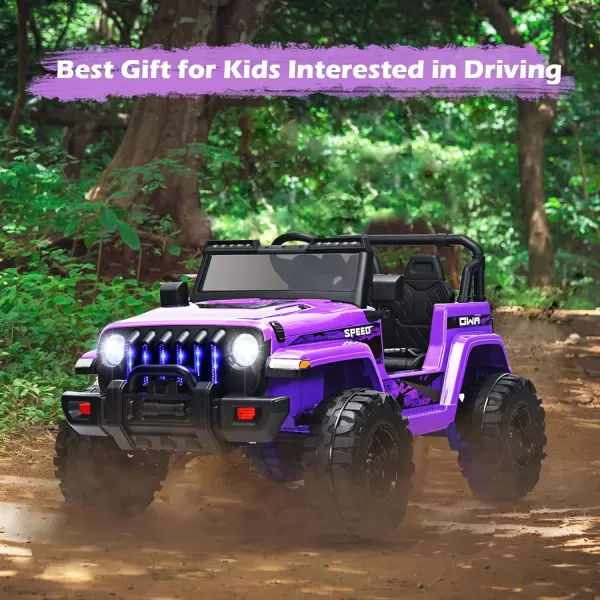 INFANS Kids Ride on Car Truck with 2.4G Remote Control, 12V Battery Powered Electric Cars for Kids w/3 Speeds, Battery Display, LED Lights, Safety Belt, Music &amp; Horn, Bluetooth/FM/USB 