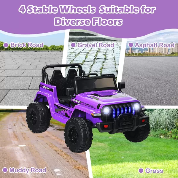 INFANS Kids Ride on Car Truck with 2.4G Remote Control, 12V Battery Powered Electric Cars for Kids w/3 Speeds, Battery Display, LED Lights, Safety Belt, Music &amp; Horn, Bluetooth/FM/USB 