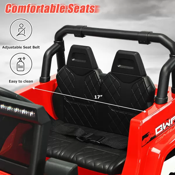 INFANS Kids Ride on Car Truck with 2.4G Remote Control, 12V Battery Powered Electric Cars for Kids w/3 Speeds, Battery Display, LED Lights, Safety Belt, Music &amp; Horn, Bluetooth/FM/USB 