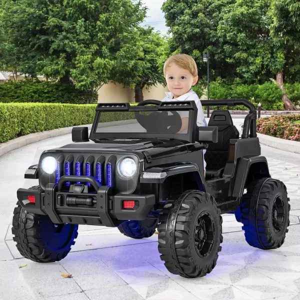 INFANS Kids Ride on Car Truck with 2.4G Remote Control, 12V Battery Powered Electric Cars for Kids w/3 Speeds, Battery Display, LED Lights, Safety Belt, Music &amp; Horn, Bluetooth/FM/USB 