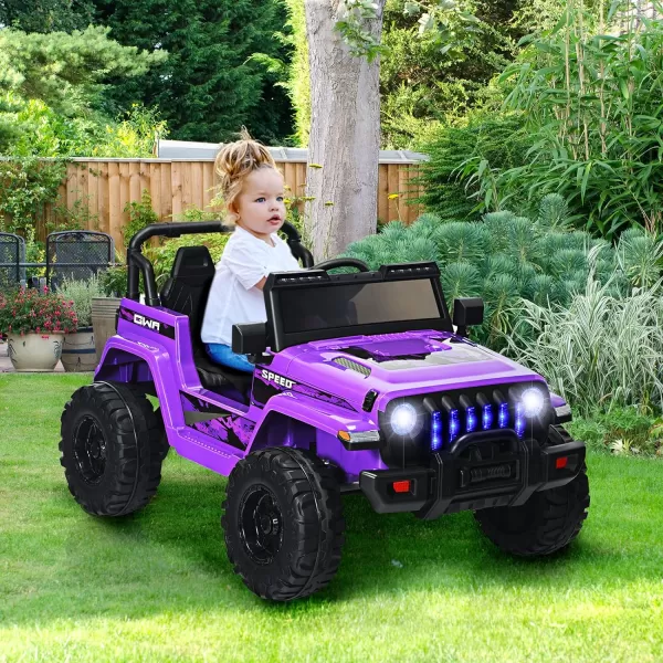 INFANS Kids Ride on Car Truck with 2.4G Remote Control, 12V Battery Powered Electric Cars for Kids w/3 Speeds, Battery Display, LED Lights, Safety Belt, Music &amp; Horn, Bluetooth/FM/USB 